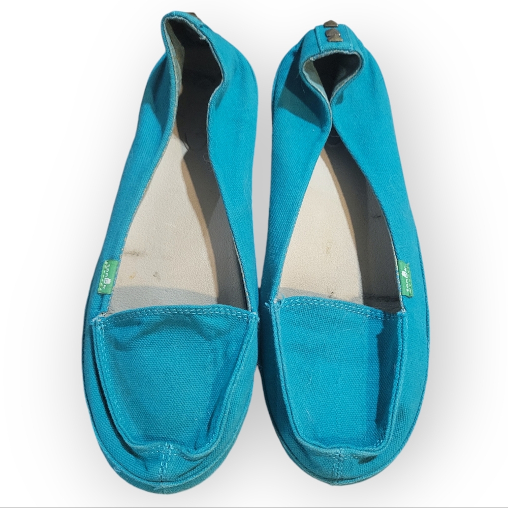 Sanuk Tailspin Casual Shoes, Turquoise, Size 9
